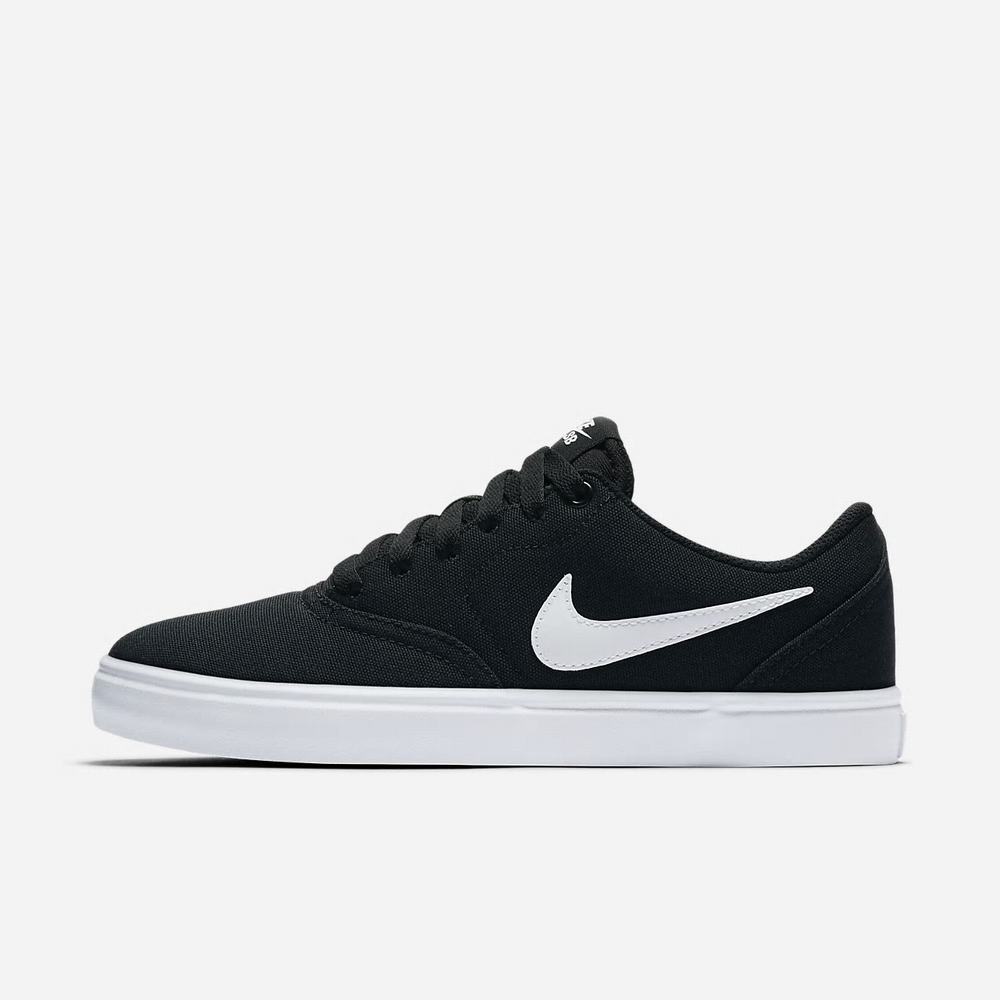 Chaussure De Skate Nike SB Check Solarsoft Canvas Noir 6074-381 Black/Pure Platinum/White Femme | NON-87040017